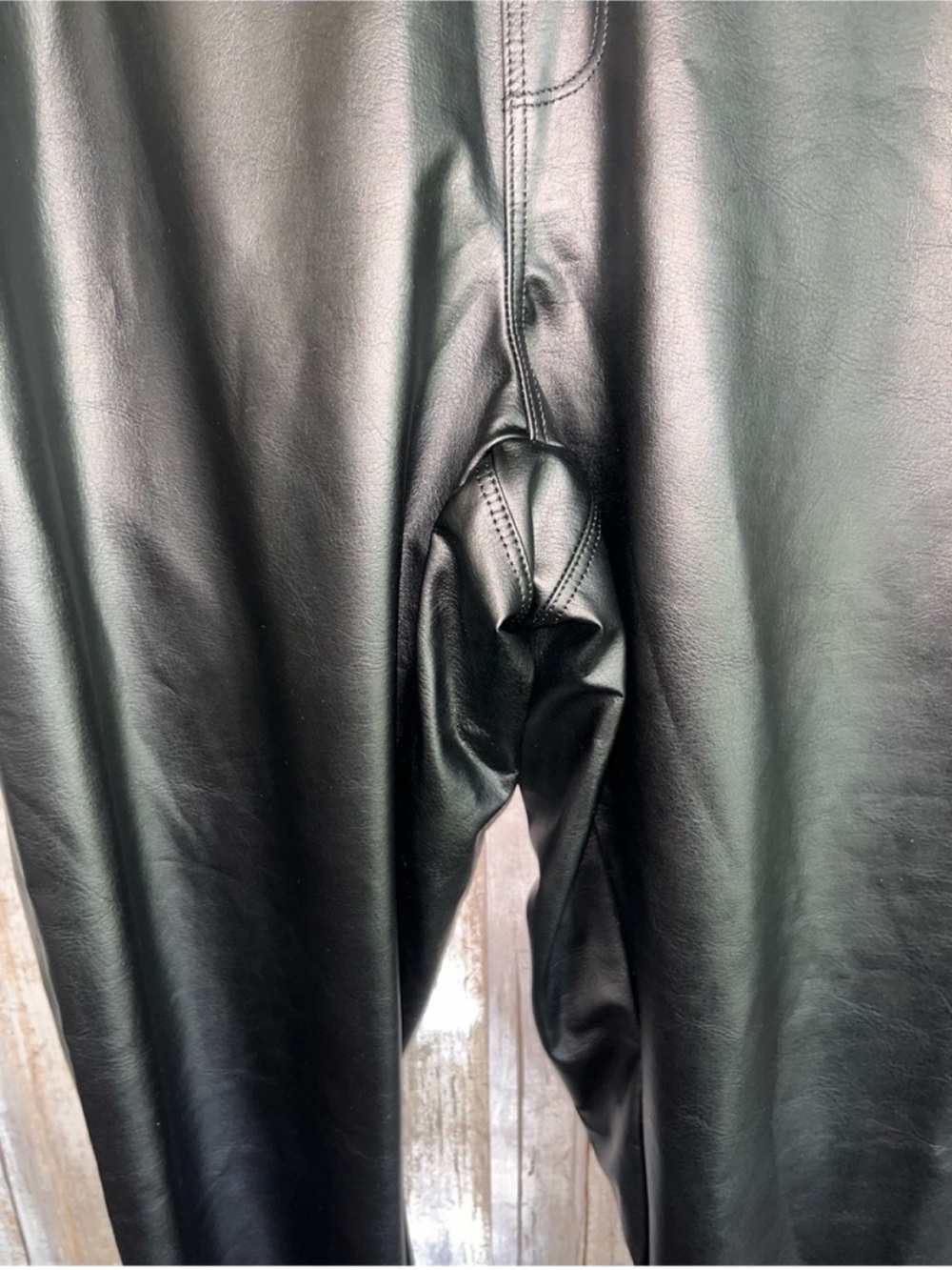 Aerie OFFLINE Real Luxe Faux Leather Leggings Black High Rise NWT - Picture 4 of 8